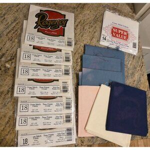 Lot of 8 New used Regency Aida Counted Cross Stitch Fabric  12”x18”